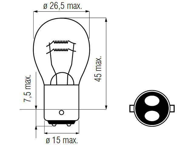Bosma lamp BAY15d, 18/5W Voltage: 6 V