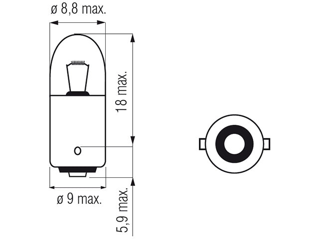 Bosma lamp BA9s, 4W Voltage: 6 V