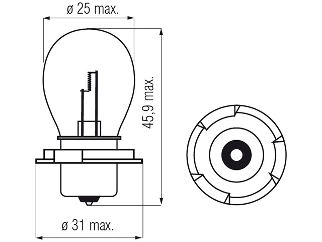 Bosma lamp P26s, 6V, 15W