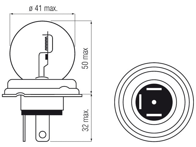 Bosma lamp R2, 45/40W Voltage: 6 V